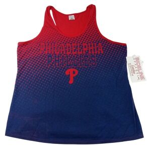 NWT-Philadelphia Phillies Womens Tank Top XL Red Blue Halter Dot Sleeper